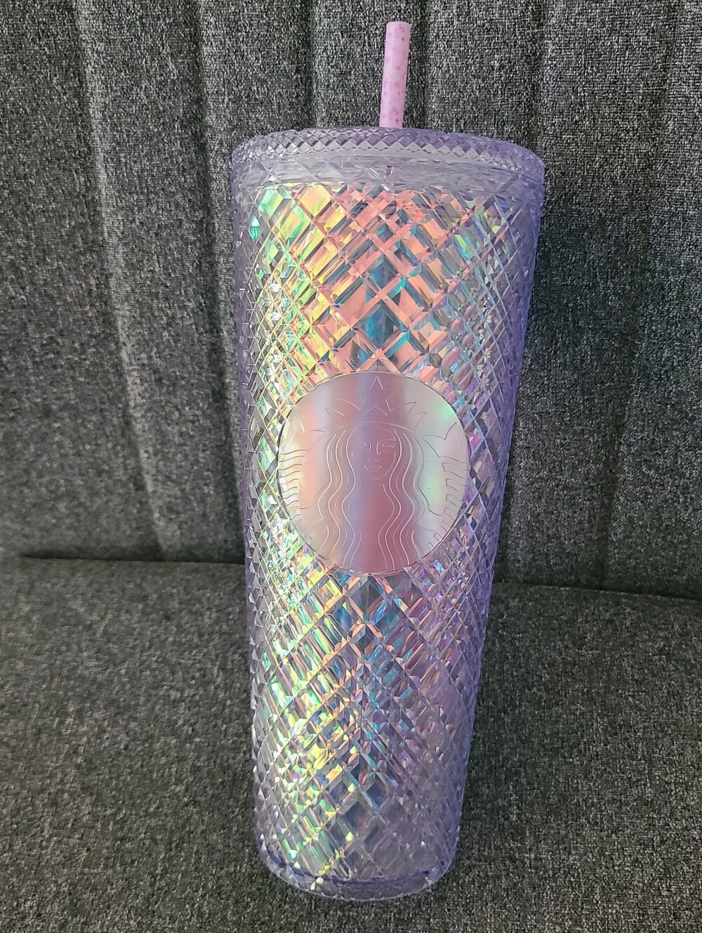Starbucks 2022 Holiday White Iridescent Jeweled Bling Venti Tumbler 24oz Cup